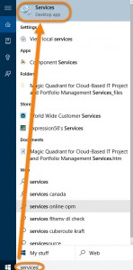Cum sa opresti telemetria in Windows 7, Windows 8 sau Windows 10 - deschiderea aplicatiei Services in Windows 10